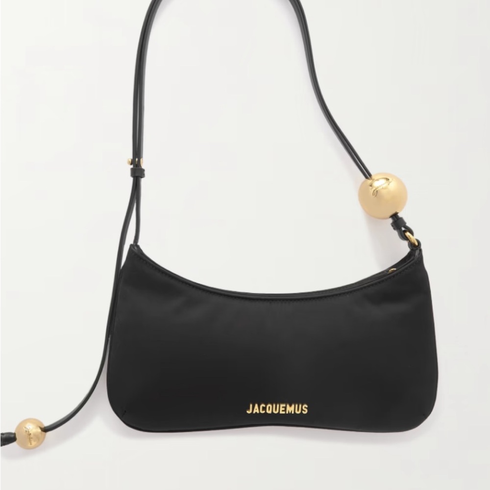 Jacquemus Black and Gold Structured Shoulder Bag